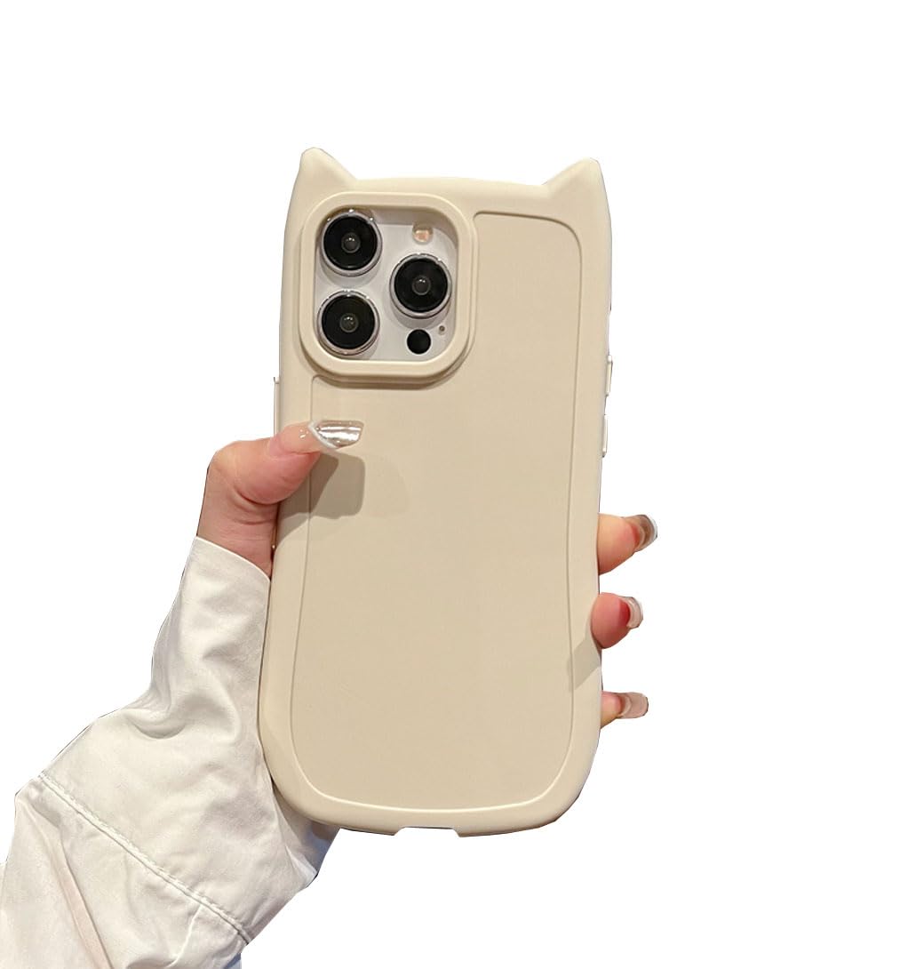 Funda compatible con iPhone 16 Pro Max, linda Kawaii 3D orejas de gato para niñas y mujeres, transparente, flexible, suave, transparente, a prueba de golpes, funda protectora para iPhone 16 - for iPhone 16 Pro Max - White1