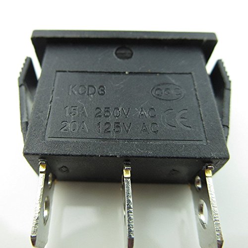 CESS Hull Shape Snap-in KCD3 3 Pin ON-Off-ON Switch (2 Pack