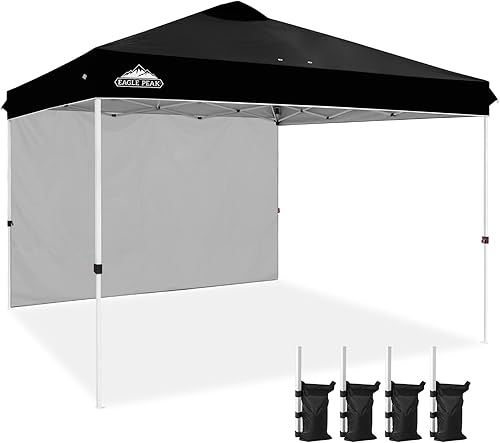 Miniatura 65 de EAGLE PEAK - Tienda de campaña desplegable con toldo, 1 pared lateral, fácil de montar, tienda para eventos, protección solar para exteriores, bolsa