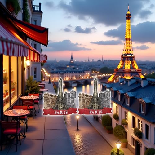 Imanes decorativos Torre Eiffel 3D París set 2 miniatura 4