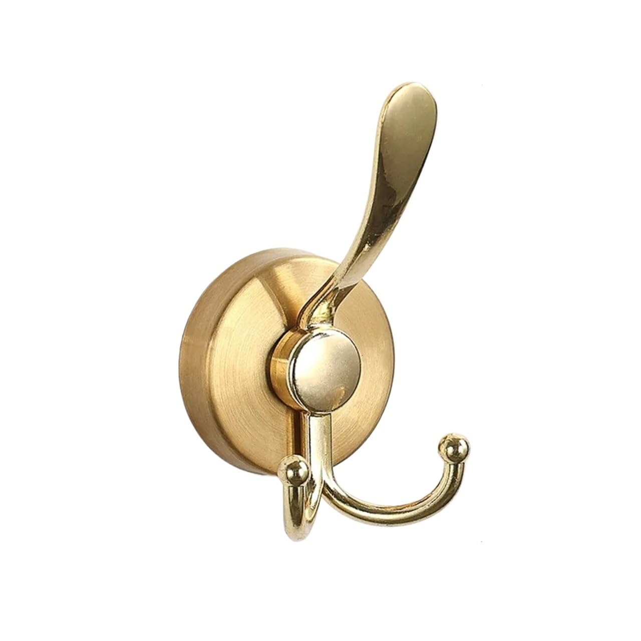 YCENJEPSAZ Stainless Steel Suction Cup Hook Waterproof Wall Mount Hooks Punch-free Reusable Kitchen Bathroom Wall Hanger Towel Clothes Rack(Gold)