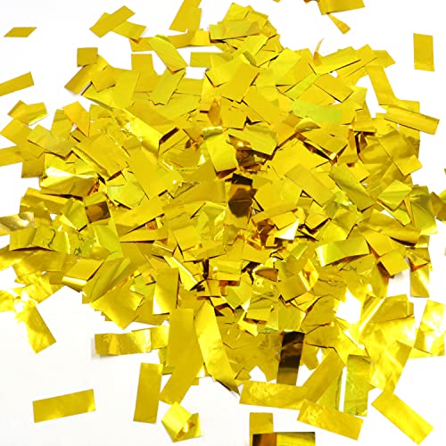 Modixun Confettis rectangulaires dorés métallisés - 250 g - Grands confettis à paillettes - Décorations de table pour mariage, fête de remise de diplôme, anniversaire, doré
