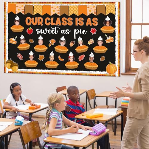 Image of Fall Bulletin Board Decorations Set Thanksgiving Pie Paper Cutouts Autumn DIY Photo Craft for Classroom Holiday School Home Office Wall Decor