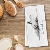 CosxHabitat are You Pooping Sheep Bathroom Hand Towels,Sheep Lover Gifts for Women,Funny Farmhouse Lamb Hand Towels for Bathroom Decor,16x24 Inches