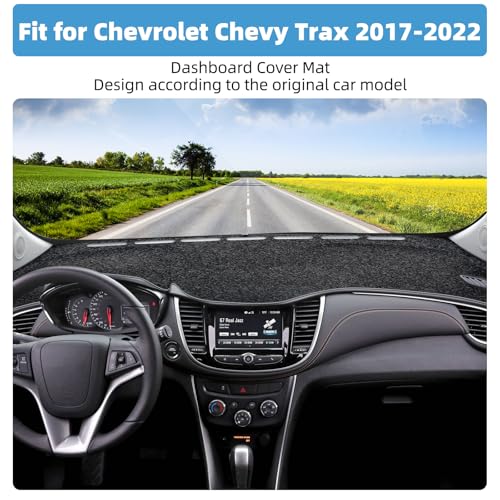 Image of Dash Cover Mat Compatible with Chevrolet Chevy Trax 2017-2022 Non-Slip Dashboard Cover Mat Sunshade UV Rays Protector Interior Accessories