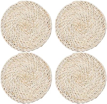 Alnicov Lot de 4 sets de table tissés à la main, dessous de verre...