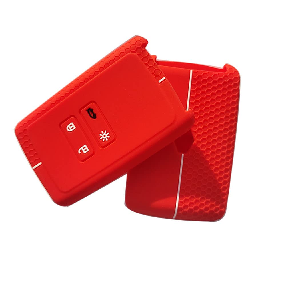 Otayee Cover In Silicone Per Chiave Renault 4 Pulsanti | Adatta Per Captur, Clio, Megane, Dacia Sandero, Rosso