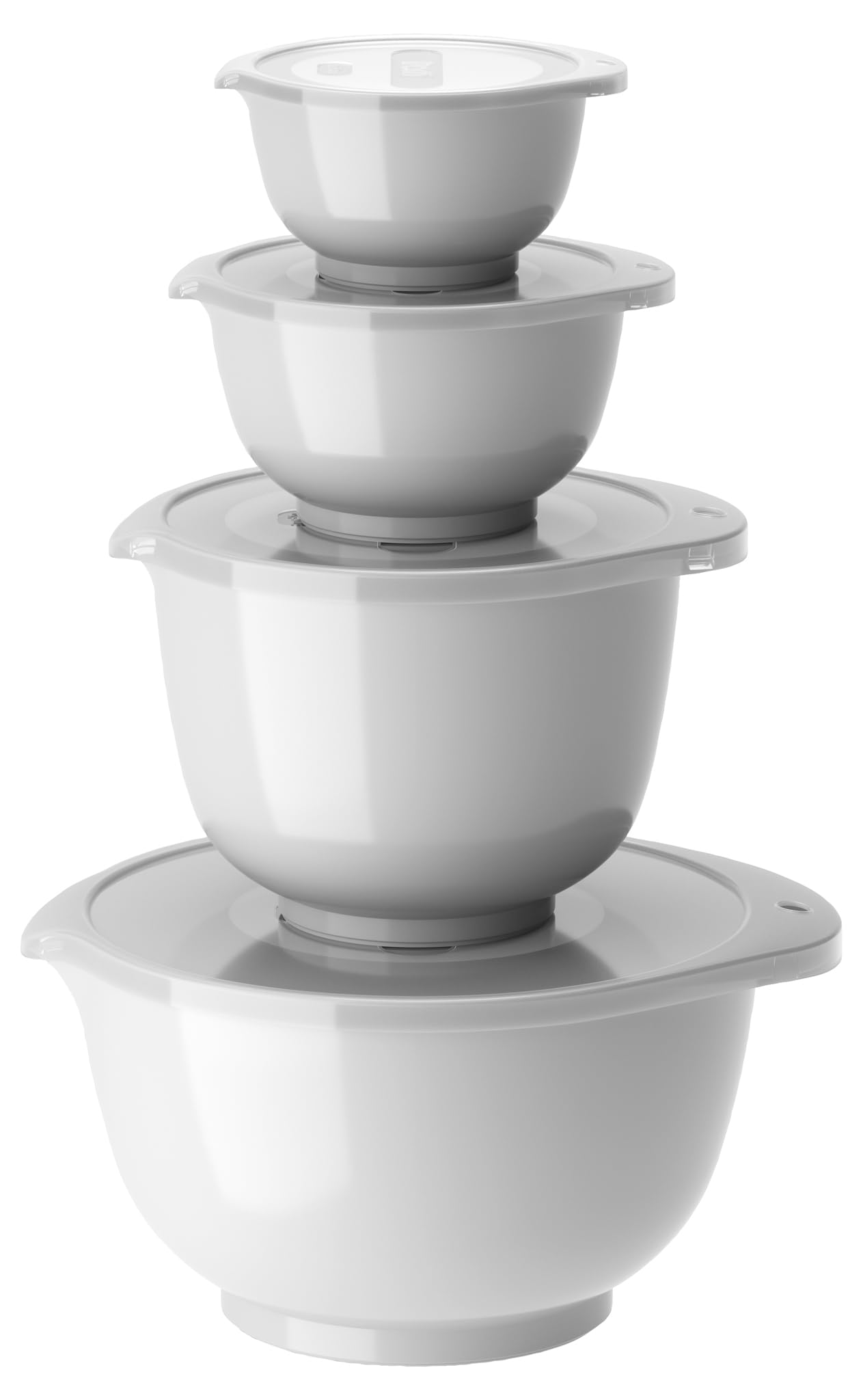 Set de 4 Bols Mélangeurs Margrethe Rosti Blancs avec Couvercles Hermétiques