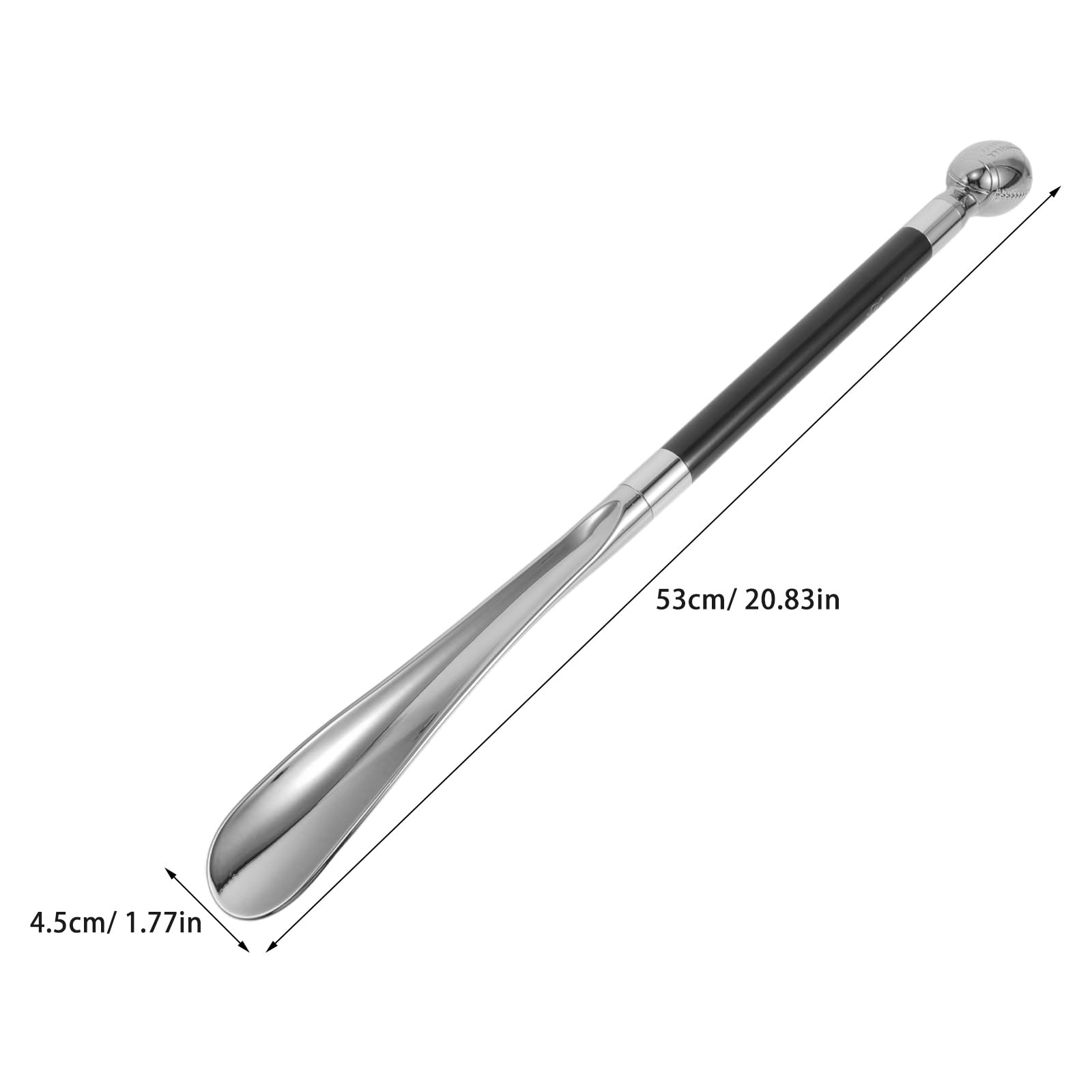 TEHAUX Calzador Ergonómico Largo de 53 Cm para Botas de Rugby, Calzador de Abs Resistente Plateado, Asistencia para Calzado en Casa, Hospital y Viaje, Adecuado para Personas Mayores