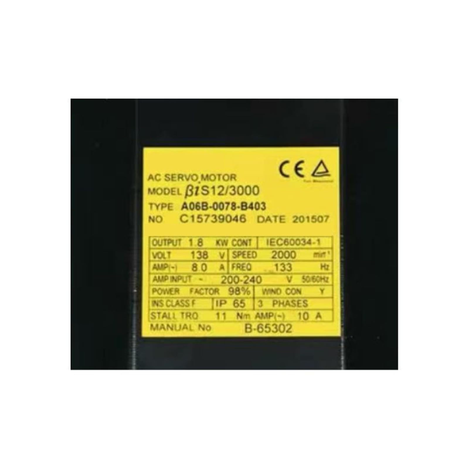 Servomotor Sin Encoder A06B-0078-B403