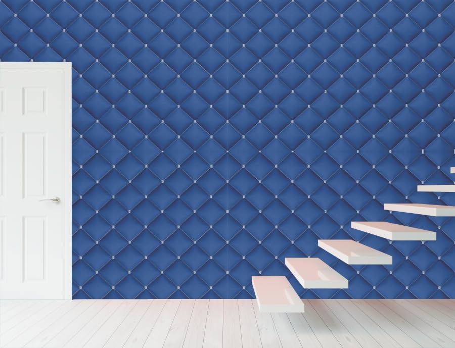 Image of Self-Adhesive 3D Decorative Abstract Wallpaper Specific Product for Bedroom, Living Room, Kids Room, Play Room, Office Wallpaper for Home Decor, Size (16x48 Inches Each Blue Strip)