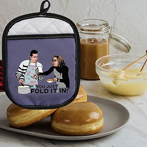 Meikiup You Just Fold It In Pot Holders Mats Heat Resistance Cooking Gloves For Bbq Baking Grilling Cheese Lover Gift (You Just Fold It In) #TOP5