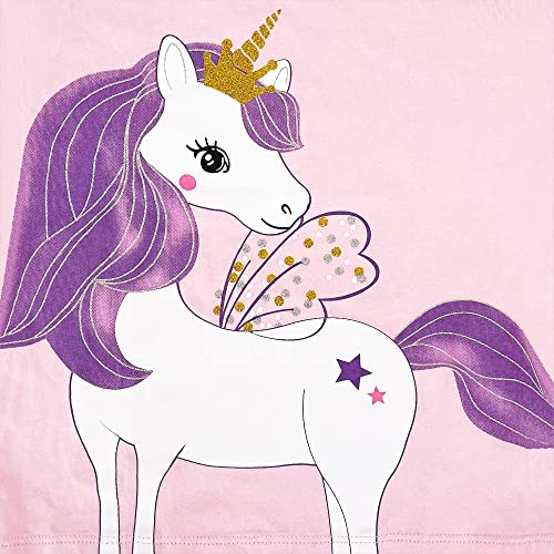 Toddler Girls Short Sleeve Shirts Unicorn Graphic Cotton Shirt Tee Summer T-Shirts for Girls 2-7 Years3