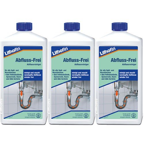Lithofin Abfluss-Frei 3 l - von Abflüssen an Spül und Waschbecken in Küche & Bad