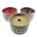 Scented Candles-Man Cave Collection-All Natural Soy Wax-SET of 3: Nag Champa, Dragons Blood, Asian Sandalwood~8 ounce Tin ~Wood Wick by Gulf Coast Candle Company