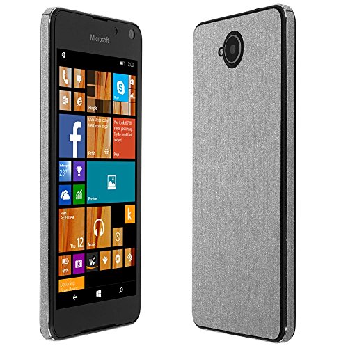 Skinomi Brushed Aluminum Full Body Skin Compatible with Microsoft Lumia 650 (Full Coverage) TechSkin with Anti-Bubble Clear Film Screen Protector