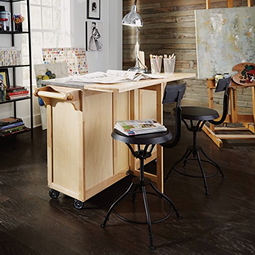 Homestyles General Line Mobile Kitchen Cart with Stainless Steel Top and Drop Leaf - image 3