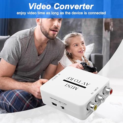 Image of RF Modulator AV CVSB to RF Video Adapter Converter AV to RF Scaler TV Switcher Support RF 67.25Mhz 61.25Mhz for TV VHS VCR DVD (AV to RF)