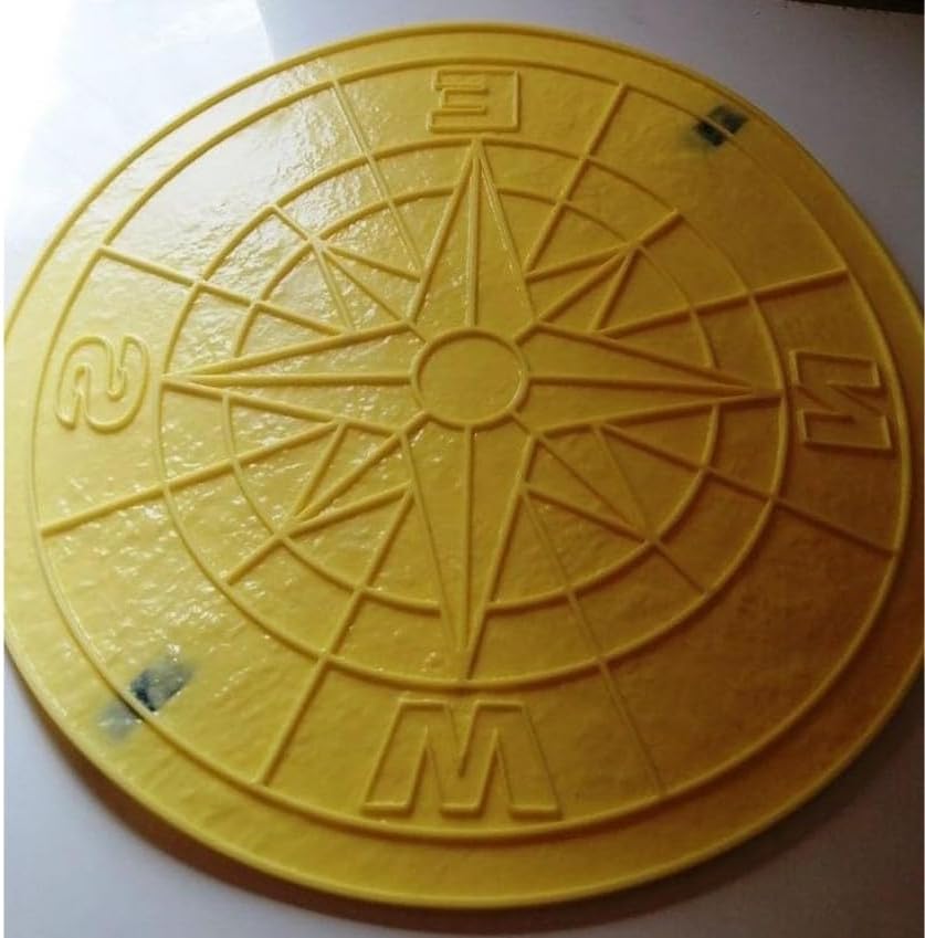 Polyurethane Stamp COMPASS for wall Texturing on Concrete Cement | Floor Stamping cement pattern 27,56 x 27,56 x 0,39 Inches