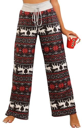 Image of Women Pajama Pants Comfy Lounge Wide Leg Casual Stretch Palazzo Drawstring Pj Bottoms Pants S-3XL