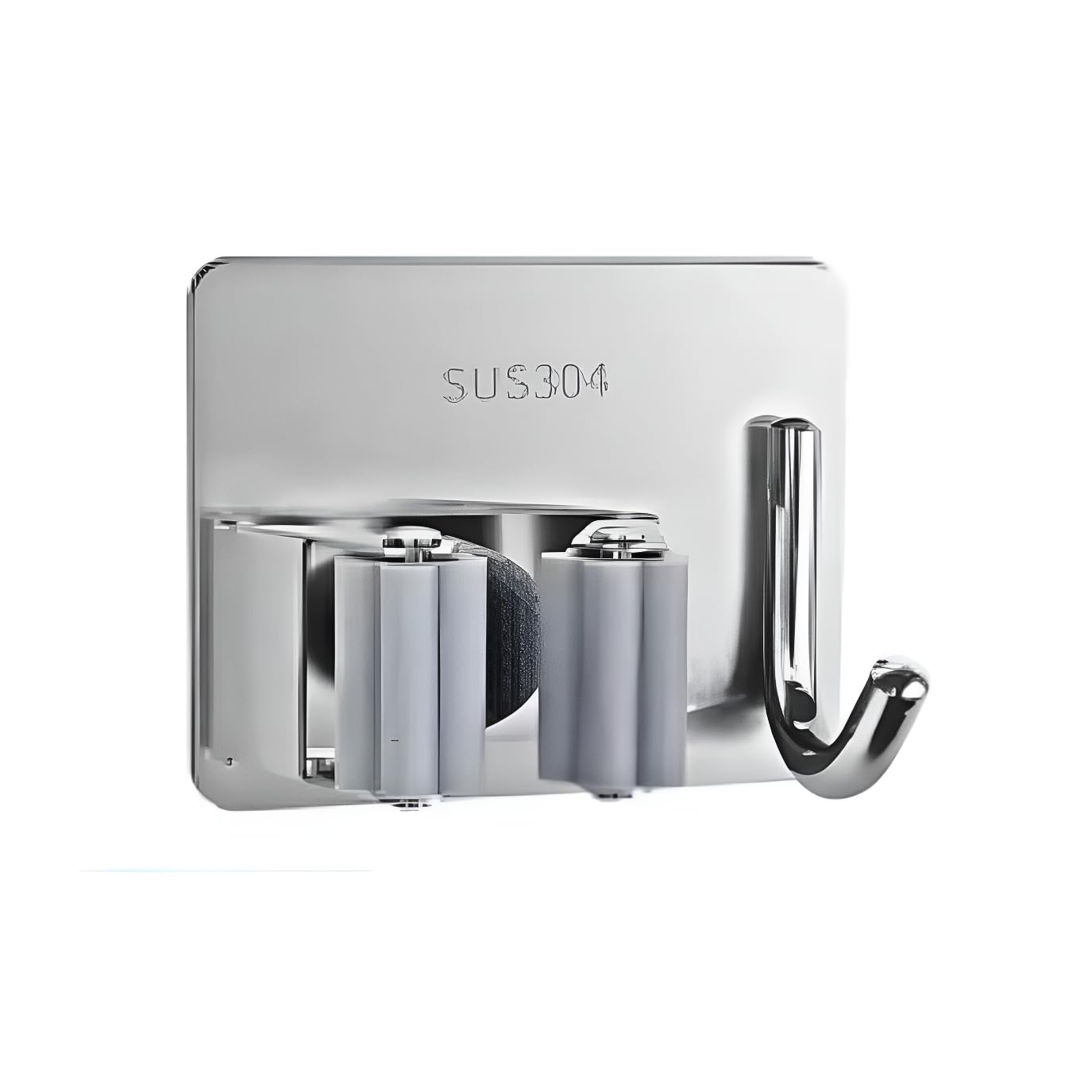 HANDZY Handle Eazy Self Adhesive Silver Stainless Steel Mop Broom Holder with Hook Drill Free Tight Grip | Wall Hook for Stylish Home, Kitchen, Garage, and Bathroom Storage (B0CQNPZF17) Amazon Price History, Amazon Price Tracker