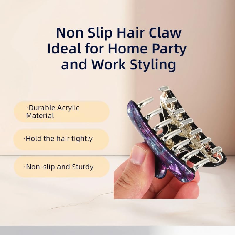 Hairpin Set for Girls 4 Pack of Large Acrylic Hair Clips Bath Shower Hair Claws Fashion Hair Accessory for Women Non-Slip Design Random Style - Image 2