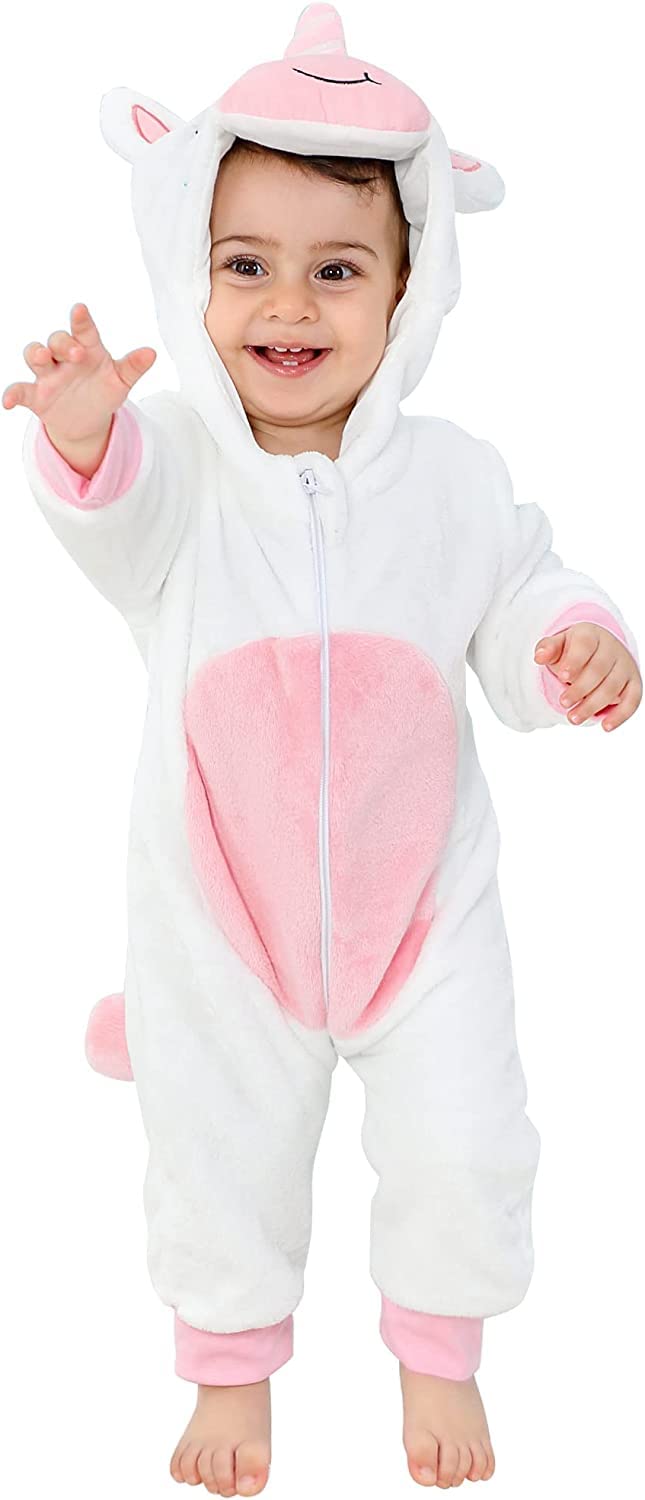 Animal Costume Toddler Winter Autumn Flannel Hooded Romper Cosplay Outfits & Jumpsuit For Unisex Baby & Kids