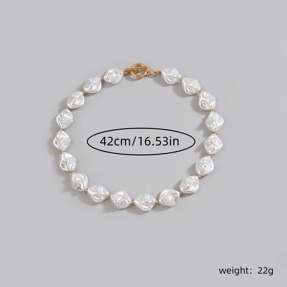 Baroque Pearl Necklace for Women Chunky Pearl Charm Necklaces Dainty Irregular Pearl Choker Necklaces White Pearl Beaded Necklace Prom Wedding Bridal Bridesmaid Jewelry (Baroque B) - Image 7