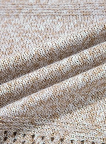 Image of SHEWIN Women's Sweaters Casual Long Sleeve V Neck Crewneck Lightweight Crochet Pullover Sweater Tops