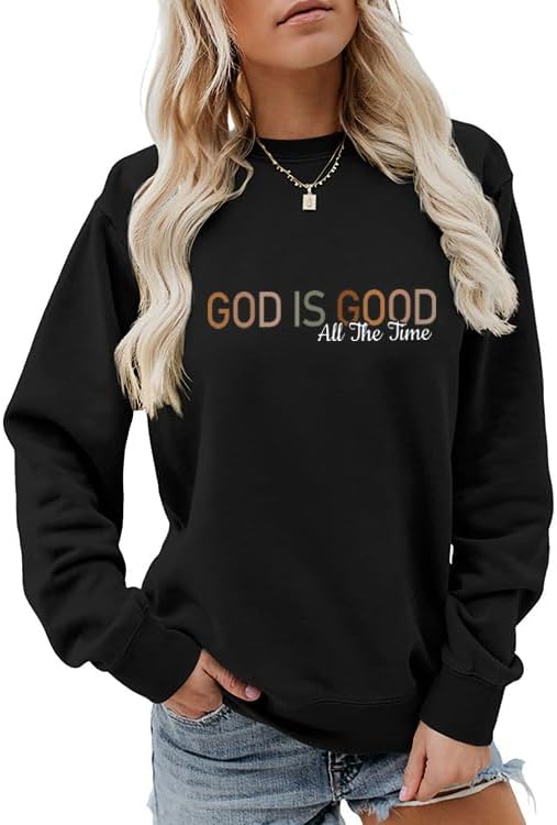 Christian Sweatshirts for Women, Religious Faith Crewneck Long Sleeve Shirts Ladies Tops Pullover Graphic Sweaters