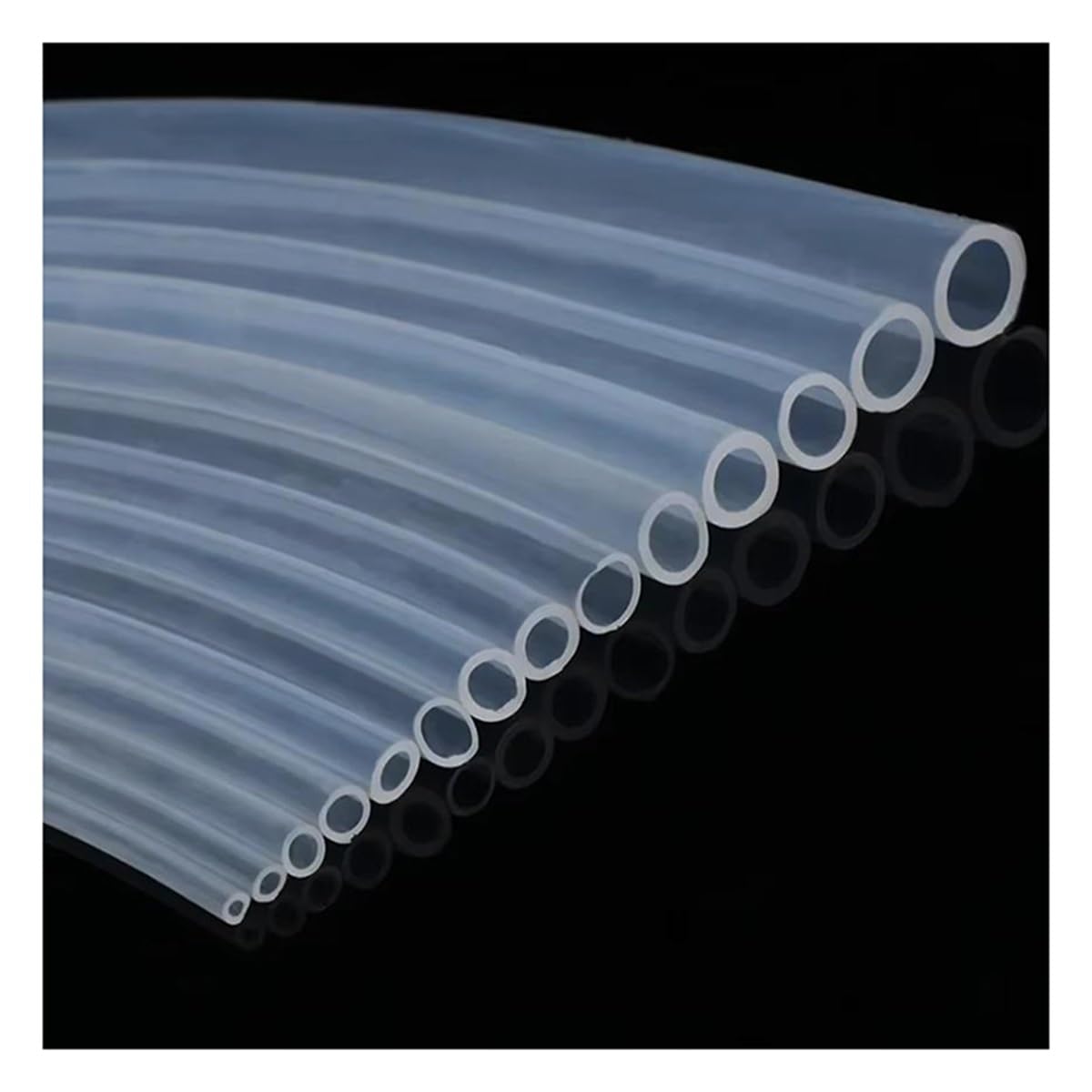ByNGSDCC Flexible Silicone Tubing, 1 Meter Food Grade Hose Multiple Sizes Aquarium Pump(ID 4mm x OD 7mm)