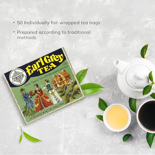Image of Mlesna Earl Grey Black Tea 100g | 50 Foil-Wrapped Tea Bags | Pure Ceylon Black Tea & Bergamot Extract | Rich in Antioxidants | Imported from Sri Lanka