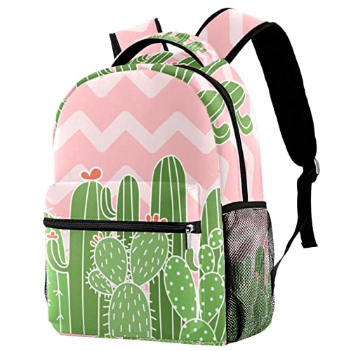 Sac à dos campus à motif cactus pour les cours et parcs