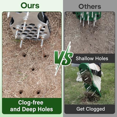 Aerator Shoes, Lawn Aerator Shoes for Grass, Aeration Shoes for Lawn with 5mm Metal Base and Adjustable Straps, Pre-Assembled Aerating Shoes with Bend-Resistant Spike for Garden - Image 3
