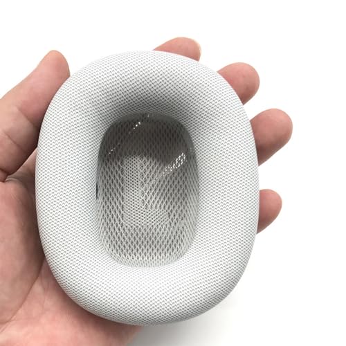 umvowuxa Zamienne nauszniki do słuchawek AirPods Max, nauszniki z miękką skórą proteinową i pianką z pamięcią kształtu z izolacją szumów (srebrno-białe)