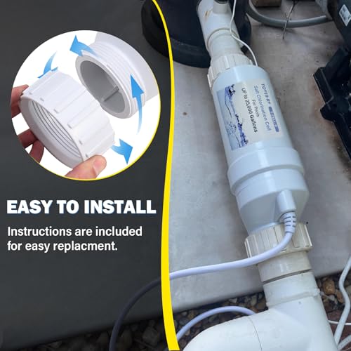 T-9 Salt Cell for In-Ground Swimming Pool Chlorination System Compatible with Hayward W3T-Cell-9 TurboCell Salt Chlorinator T-Cell-9, T-CELL-9-SWP Salt Systems, Up to 25,000 Gallons