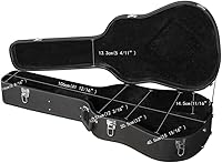 Vista 6 de ZeHuoGe Guitar Cases Hard Shell for Acoustic Guitars, Blakc Wooden Case for 41" Acoustic Guitar Wooden Hard Shell Case Lockable (For Acoustic Guitar)