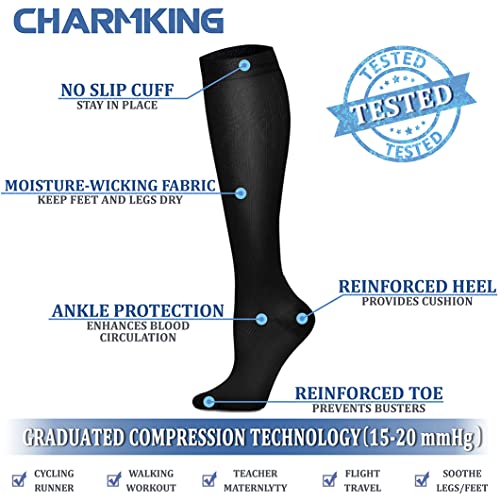 Image of Compression Socks (7 Pairs), 15-20 mmhg is BEST Graduated Athletic & Medical for Men & Women, Running, Flight, Travel, Nurses, Pregnant - Boost Performance, Blood Circulation