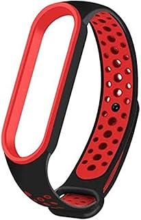 Mi band 5 silicon strap black color. red
