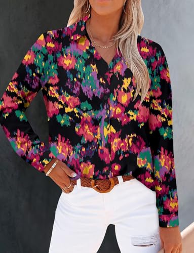 Image of Magritta Long Sleeve Shirts for Women Fashion Button Down Blouse Tops
