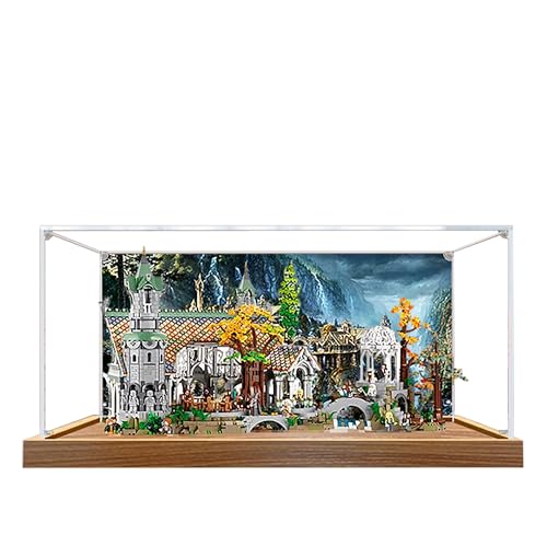 Acrylic Display Case for Lego 10316 The Lord of The Rings: Rivendell Castle Building Set, Display Box, Dustproof Display Case Compatible with Lego 10316(Display Box Only) (Background 3MM A)
