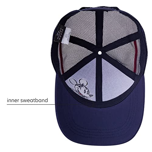 Image of Disney Men's Baseball Cap Mickey Mouse Curved Brim Snap-Back Hat