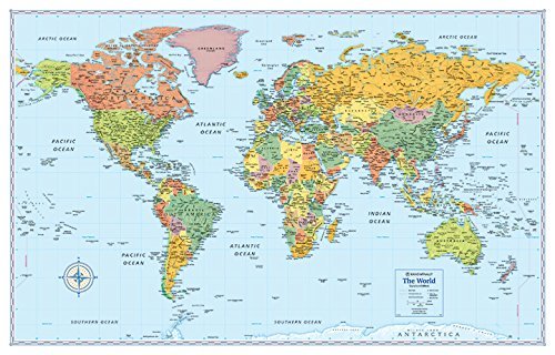 Signature World Wall Map – Paper Rolled (Blue)