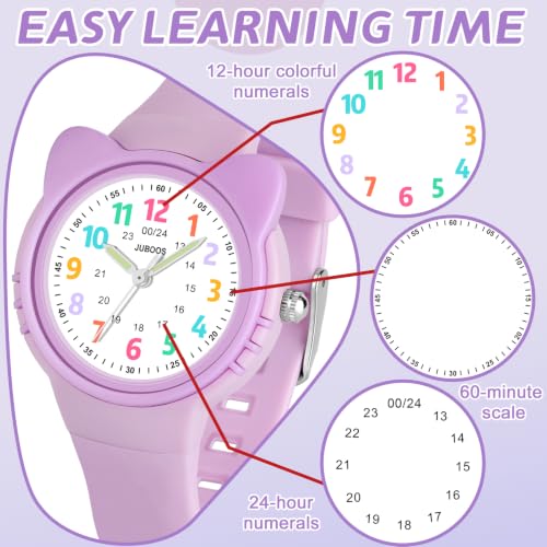 Image of Juboos Kids Watch Analog for Boys Girls Toddler, 3ATM Waterproof Wirstwatch Learning Time and Easy to Read