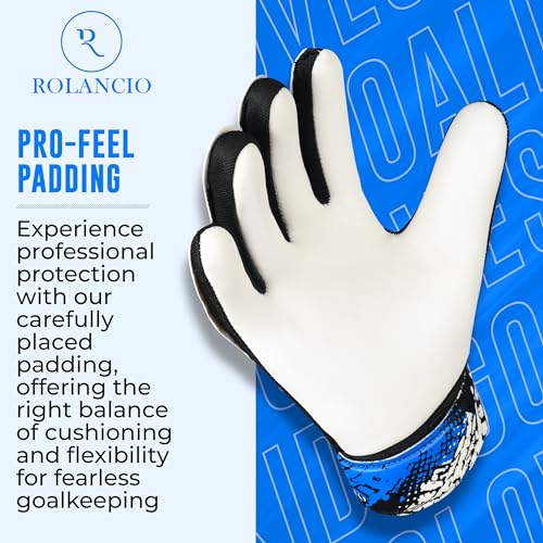 image for ROLANCIO Goalie Gloves | Goalkeeper Gloves for Kids with Dual Wrist Pr