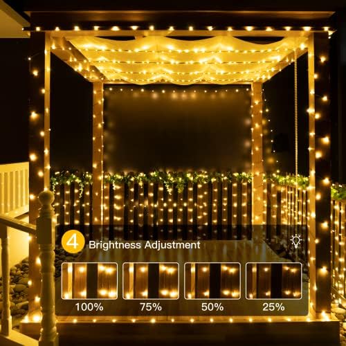 Ollny Outdoor Christmas Tree Lights 80m 800 LED Long Fairy Lights Mains Powered Waterproof Warm White Xmas String Lights 8 Modes/Timer/Remote for Indoor/Outside/Window/Party/Bedroom/Garden Decorations