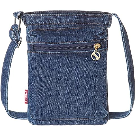 AOCINA Small Denim Purse Blue Jean Purse Shoulder Bag Denim Crossbody Bags for Women(E-Dark Blue) Cover