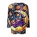 Halloween Shirts for Women 3/4 Sleeve Horror Halloween Print T Shirt Plus Size Crewneck Novelty Womens 3/4 Sleeve Fall Fashion Tops Multi 3XL