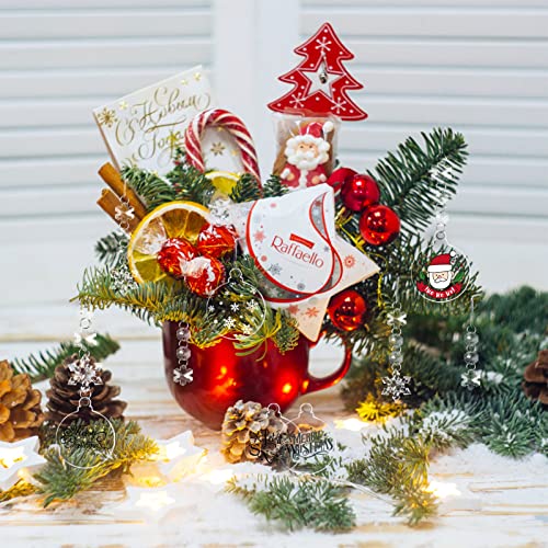 Oumuamua 24 Pack Christmas Tree Ornaments Set - 3 Inch Clear Acrylic Flat Disc Ornaments Diy Christmas Crafts With Transparent Crystal Snowflakes For Christmas Winter New Year Party Hanging Decorations thumb #5