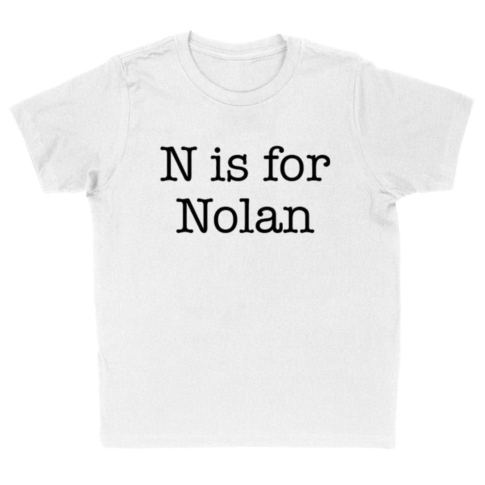 N is for Nolan Kids T-Shirt Youth Medium White